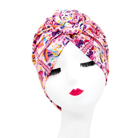 European And American Popular Retro Turban Hats African Handmade Spiral Flower Hats Bohemian Fashion Hats