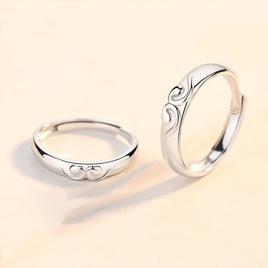 Silver Tightening Curse Couple Ring Fashion Monkey King Ring Big Talking Westward Journey Ring 520 Valentine's Day Gift