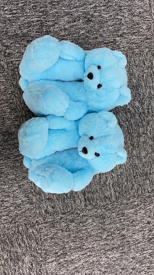 Home Furnishing Plush Thick Cotton Warm Teddy Bear Slippers