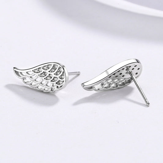 S925 Sterling Silver Angel Wings Earrings Women