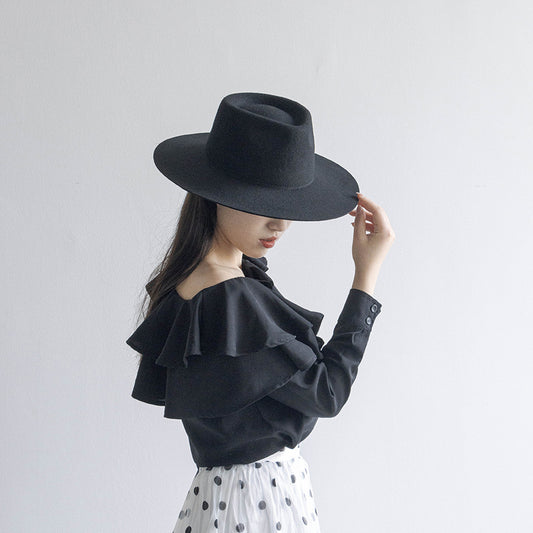 New Delicate Woolen Jazz Top Hat Casual Fashion Felt