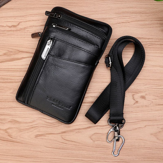 Big Screen Mobile Phone Bag First Layer Cowhide